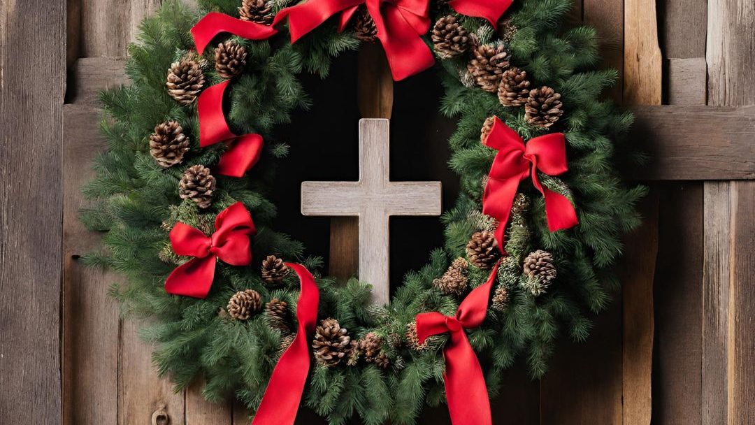 James 119-20, Christmas wreaths, Christmas Anxiety, how to deal with holiday stress, how to deal with holiday anxiety, how to deal with relatives during the Christmas season, A beautiful holiday wreath featuring vibrant red bows, perfectly complementing the charm of a wooden barn door,festive, holiday, Christmas, wreath, red bows, rustic, wooden barn door, charm, celebration, season, elegance, welcoming, atmosphere, vintage, magic, cozy, enchanting, tradition





